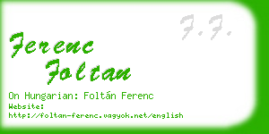 ferenc foltan business card