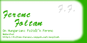 ferenc foltan business card